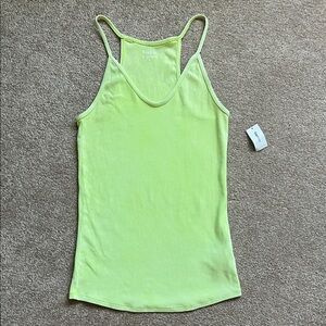 Gap Neon Green Ribbed Racerback Tank Top NWT